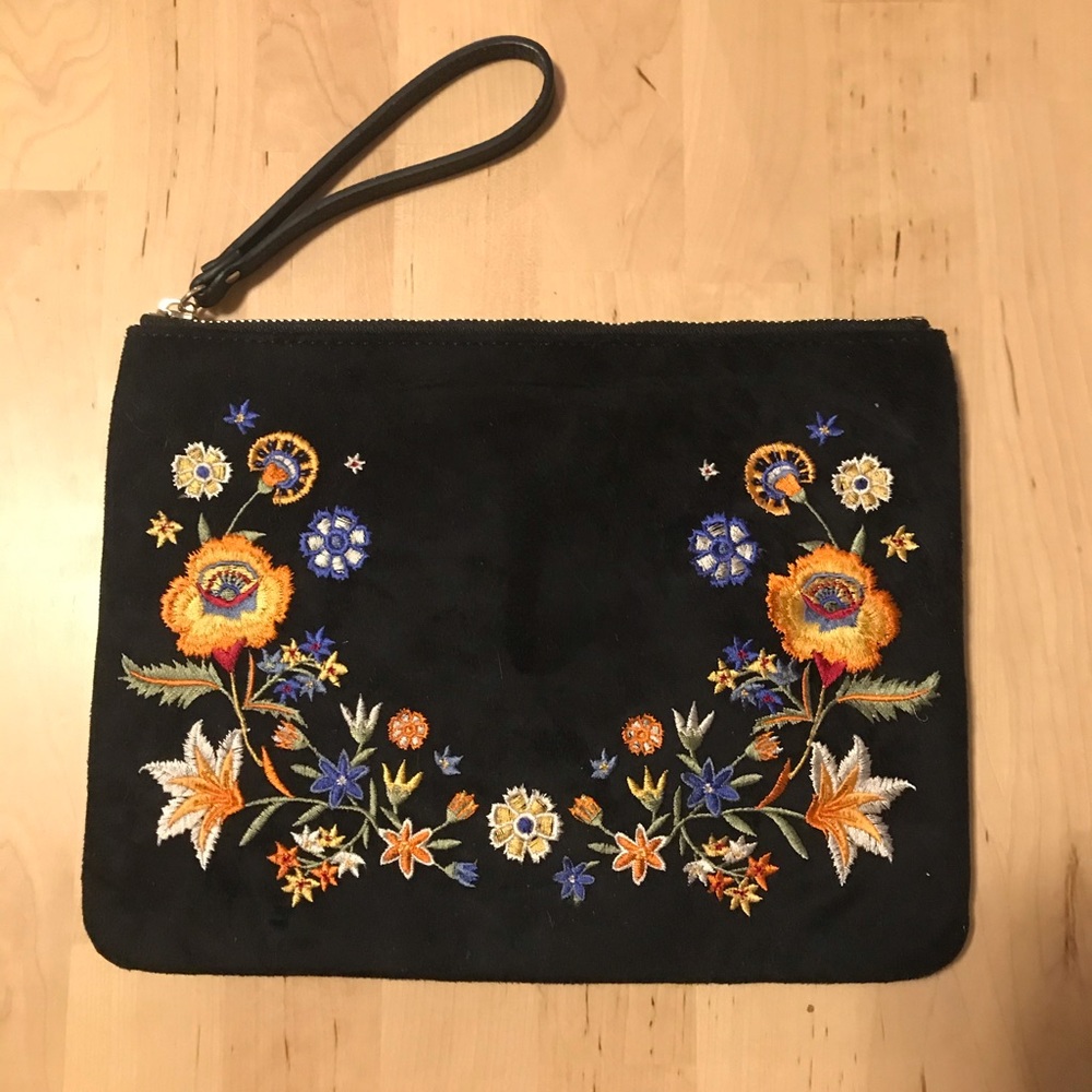 Fun embroidered clutch